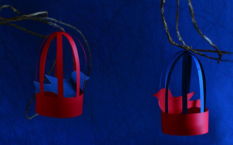 Paper Birdcages with Birds