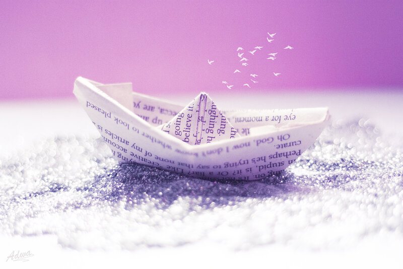 Paper Boat on Glitter