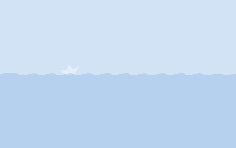 Paper Boat on Water — Blue, Serene, Minimalist