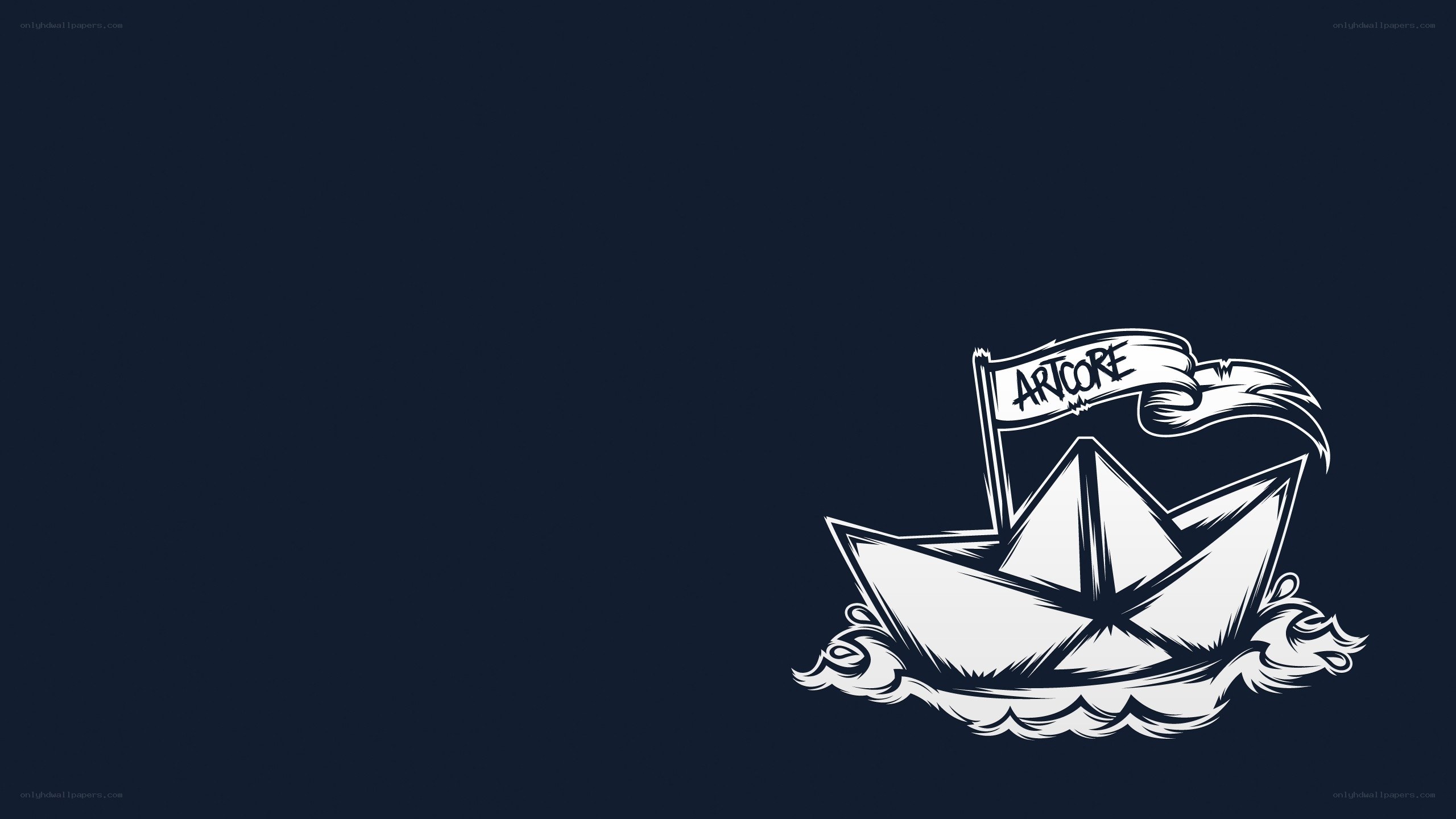 paper boat with artcore flag