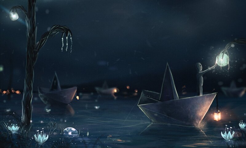 Paper Boat with Figure