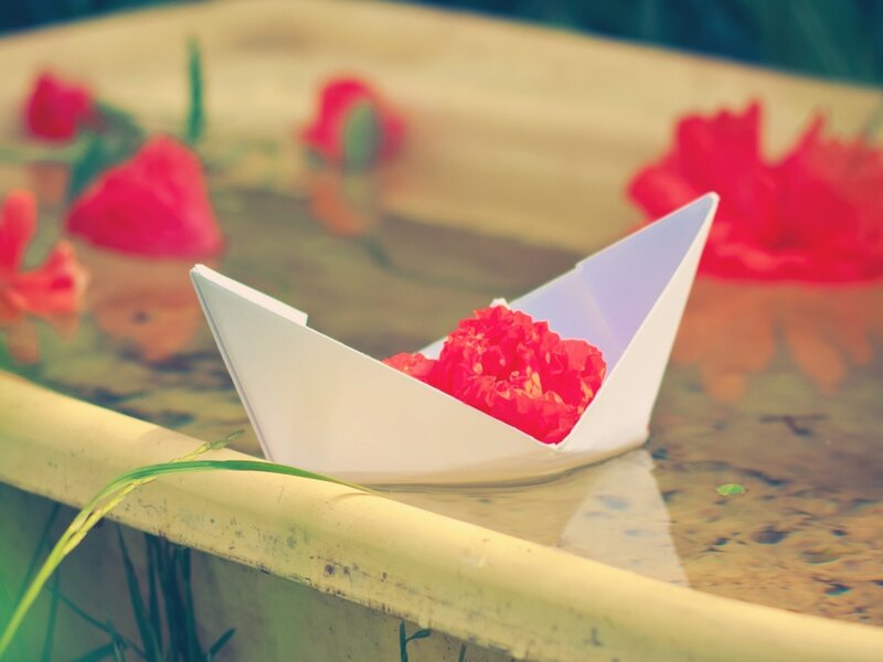 Paper Boat with Flower