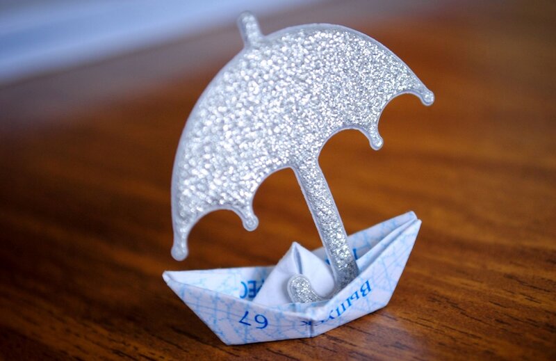 Paper Boat with Umbrella
