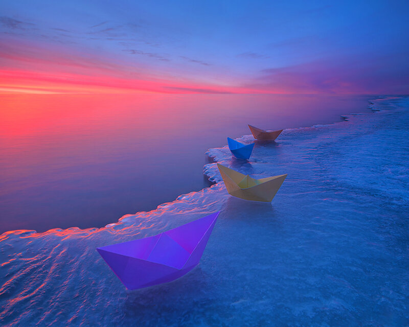 Paper Boats on Ice