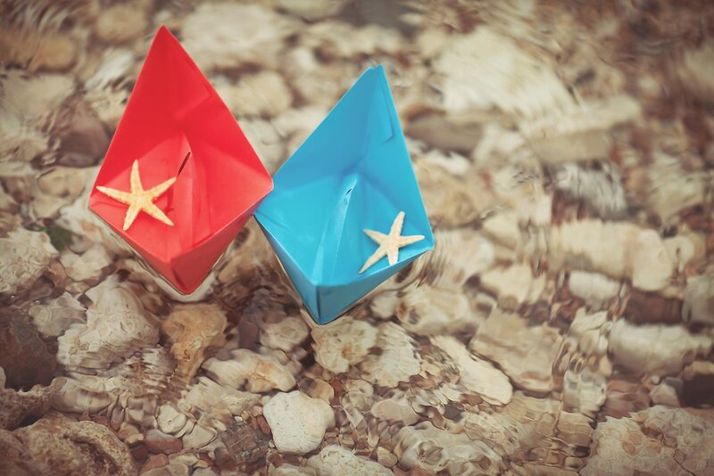 Paper Boats with Starfish
