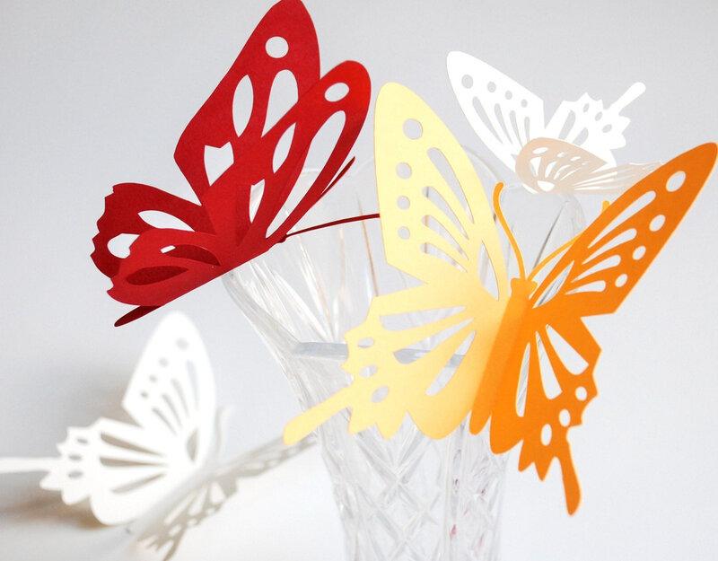 Paper Butterflies in Vase