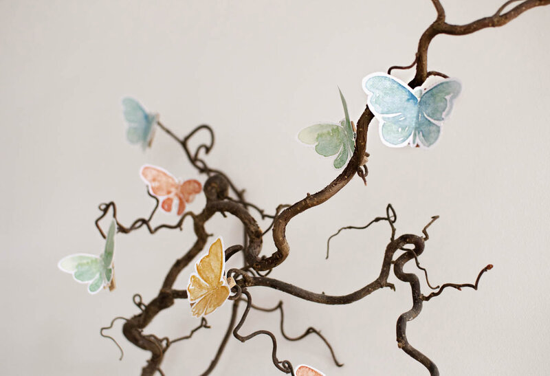 Paper Butterflies on Branch