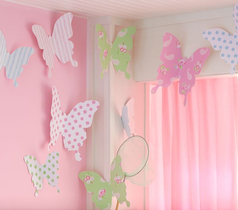 Paper Butterflies on Wall