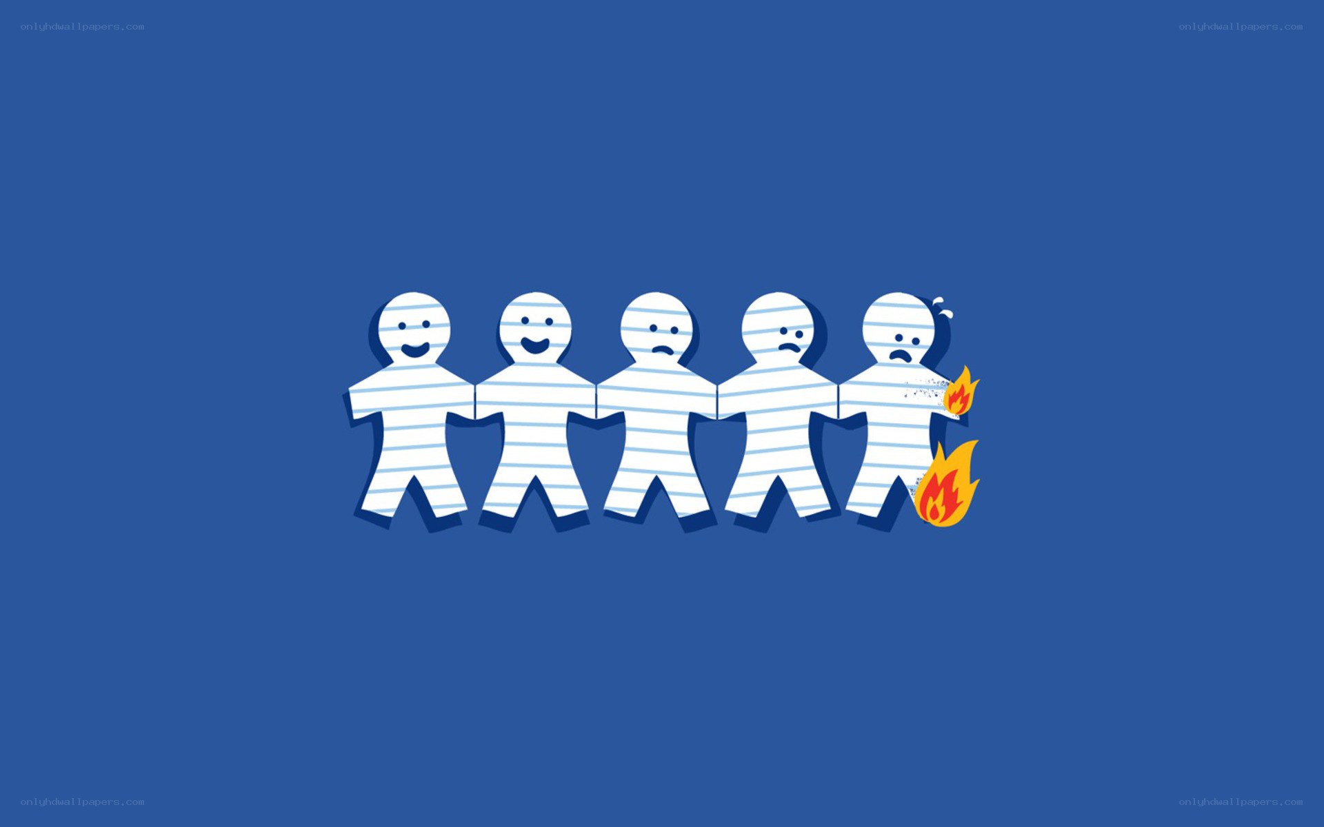 Paper chain with burning figure
