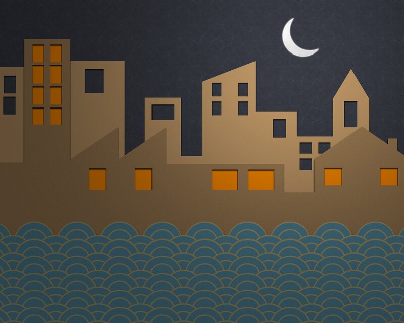 paper city at night