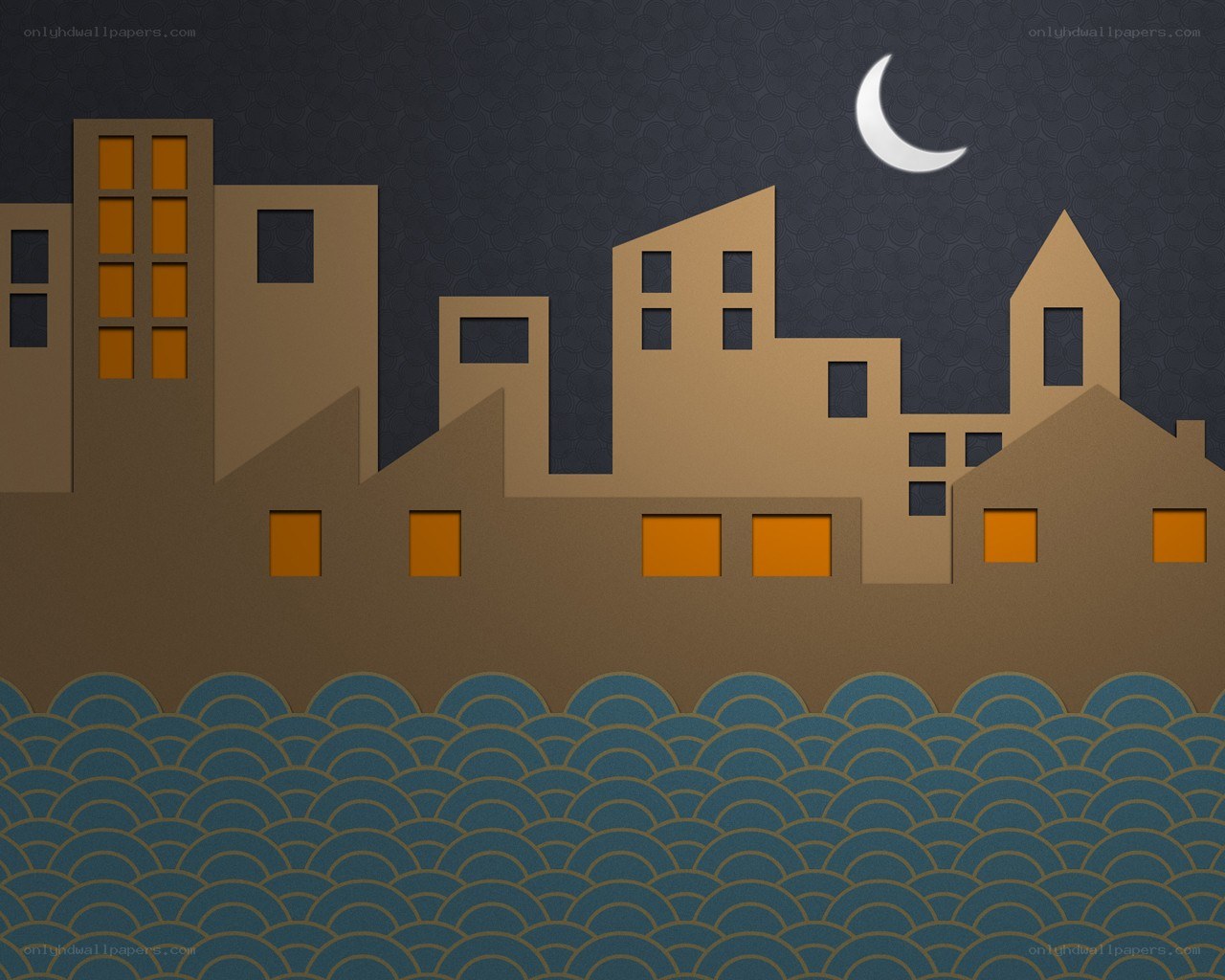 paper city at night