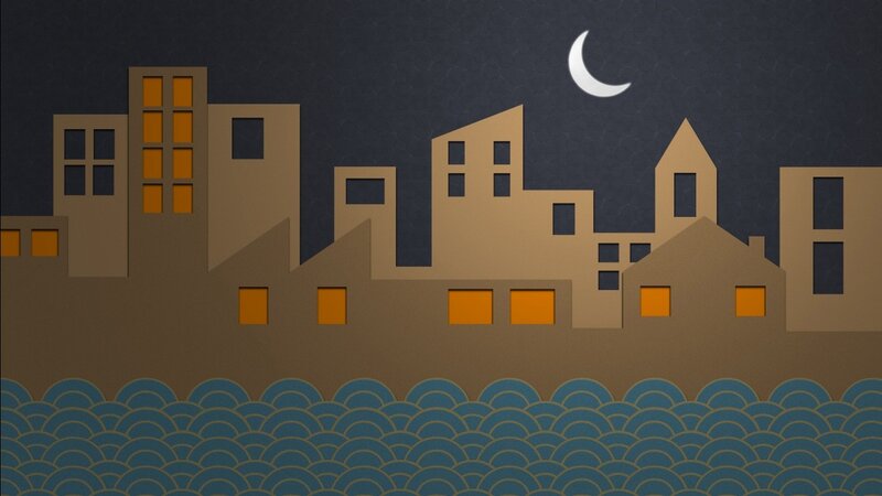 Paper Cityscape at Night
