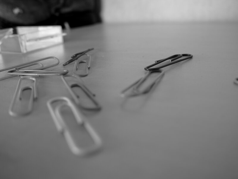 paper clips on a table