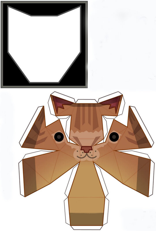 paper craft cat template