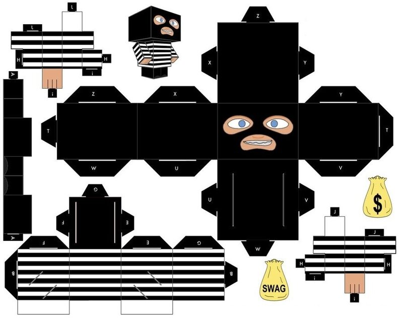 Paper Craft Template — Black