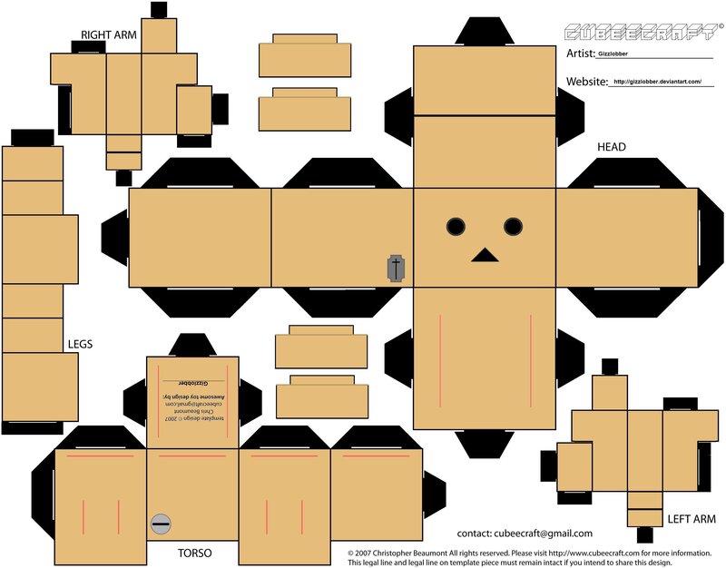paper craft template for box robot