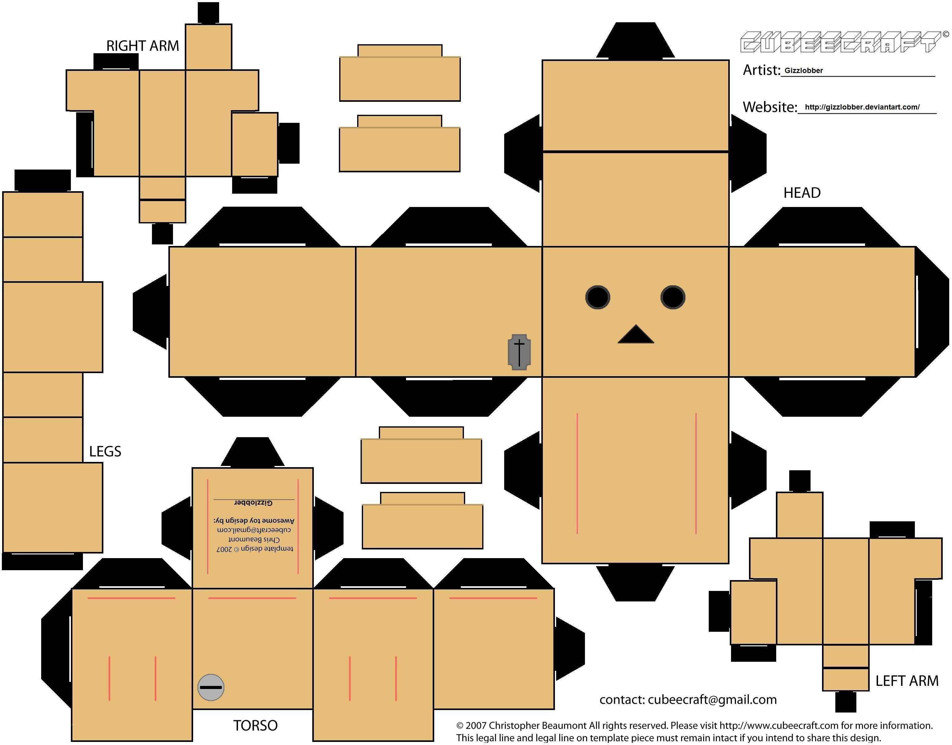 paper craft template for box robot