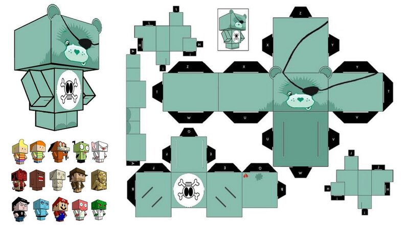 Paper Craft Template — Teal