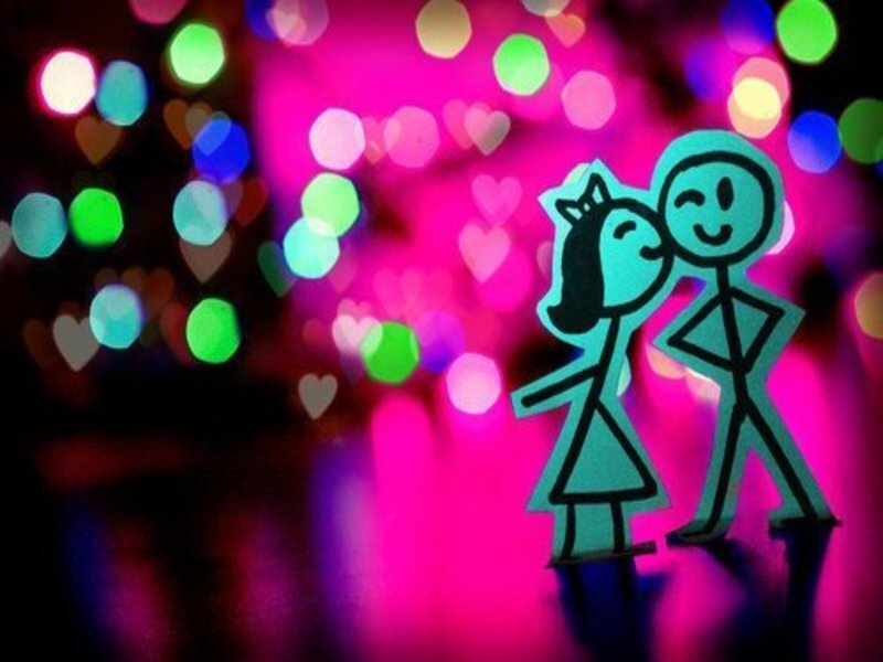 Paper Cutout Couple — Pink