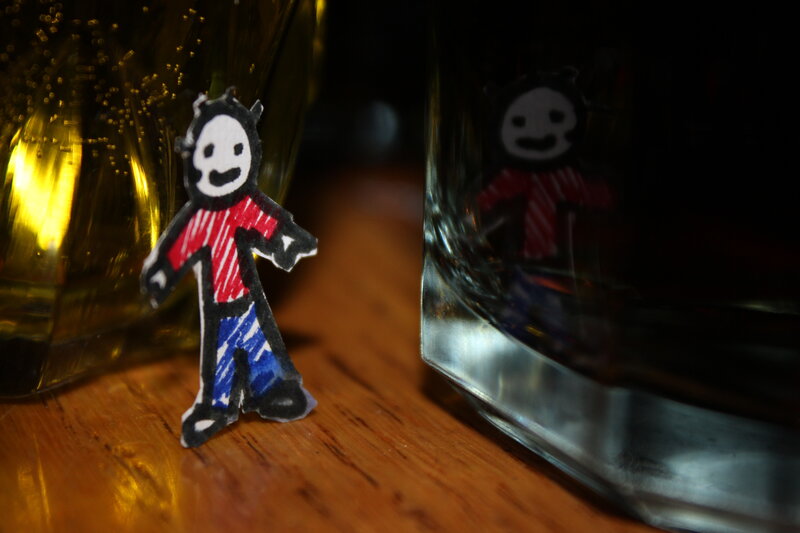 Paper Cutout Figure — Brown, Dramatic
