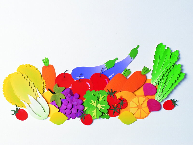 Paper Cutout of Fruits and Vegetables