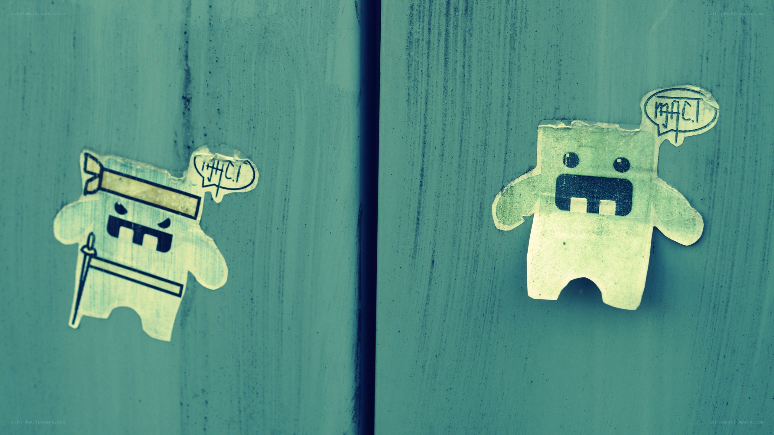 paper cutout stickers on wall