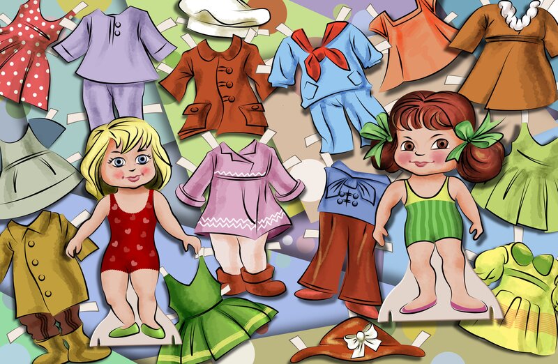 Paper doll fashion set