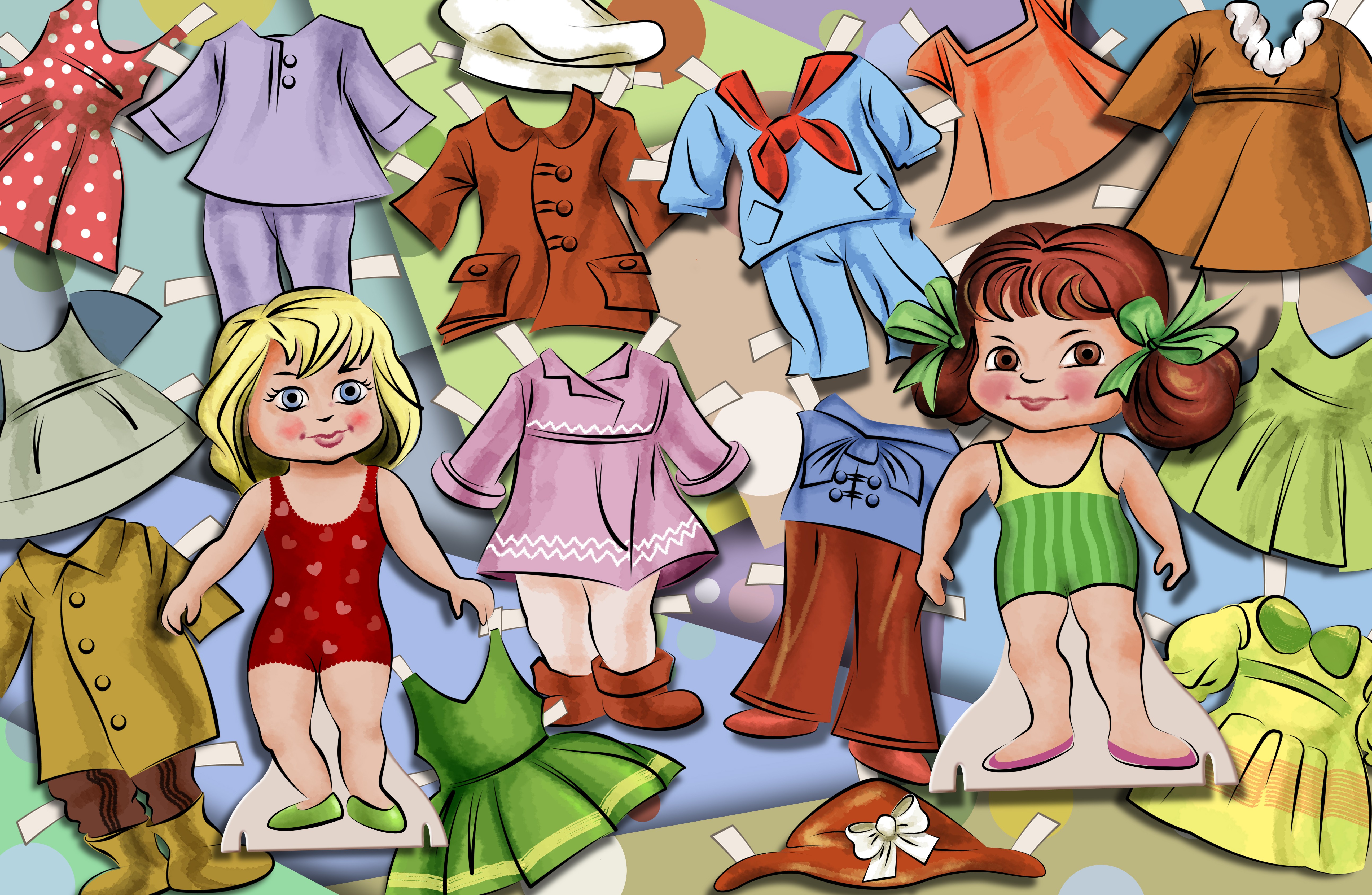 Paper doll fashion set