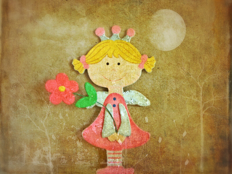Paper Fairy Holding Flower