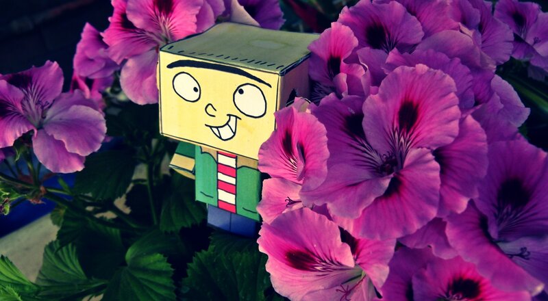 Paper Figure in Flowers
