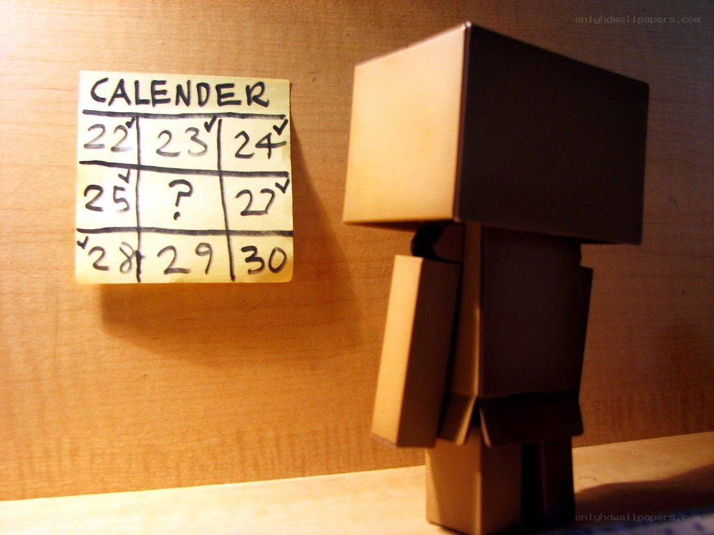 Paper figure with calendar