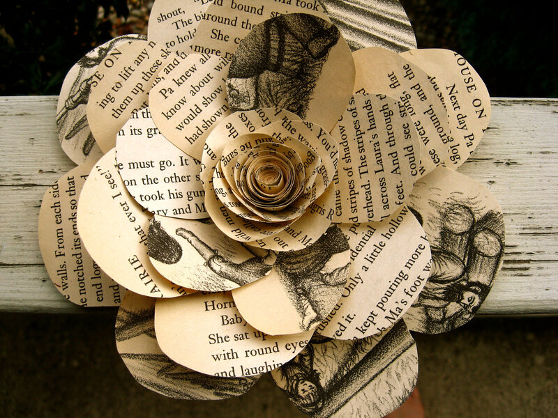 Paper Flower from Book Pages