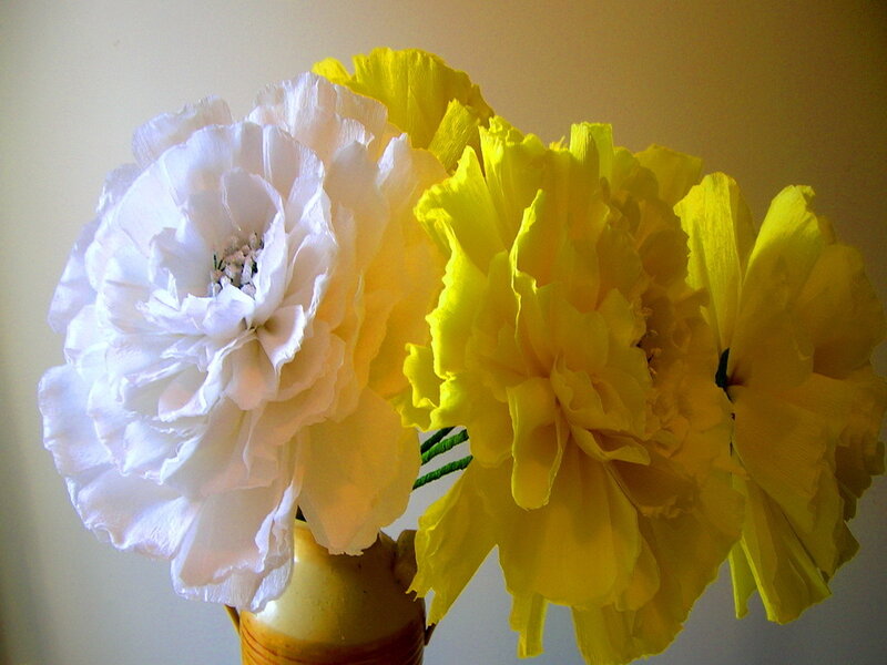 Paper Flowers in a Vase