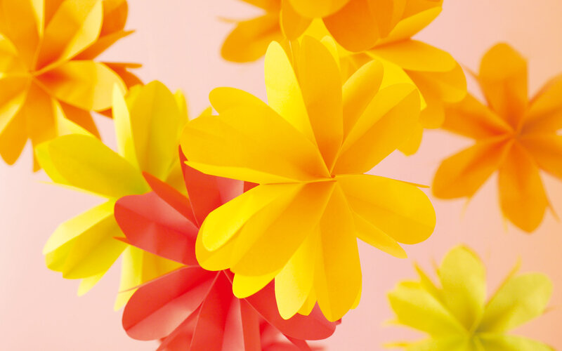 Paper Flowers in Arrangement