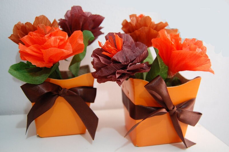 Paper Flowers in Boxes