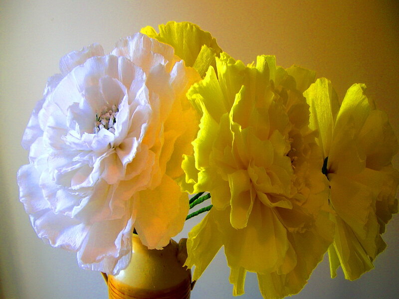 Paper Flowers in Vase