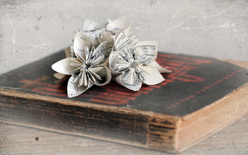 Paper Flowers on Book