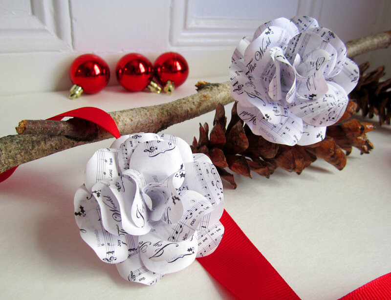 Paper Flowers on Branch