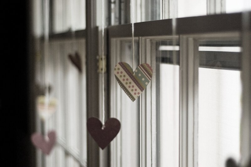 Paper Hearts Hanging
