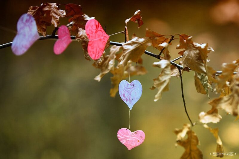Paper Hearts on Branch