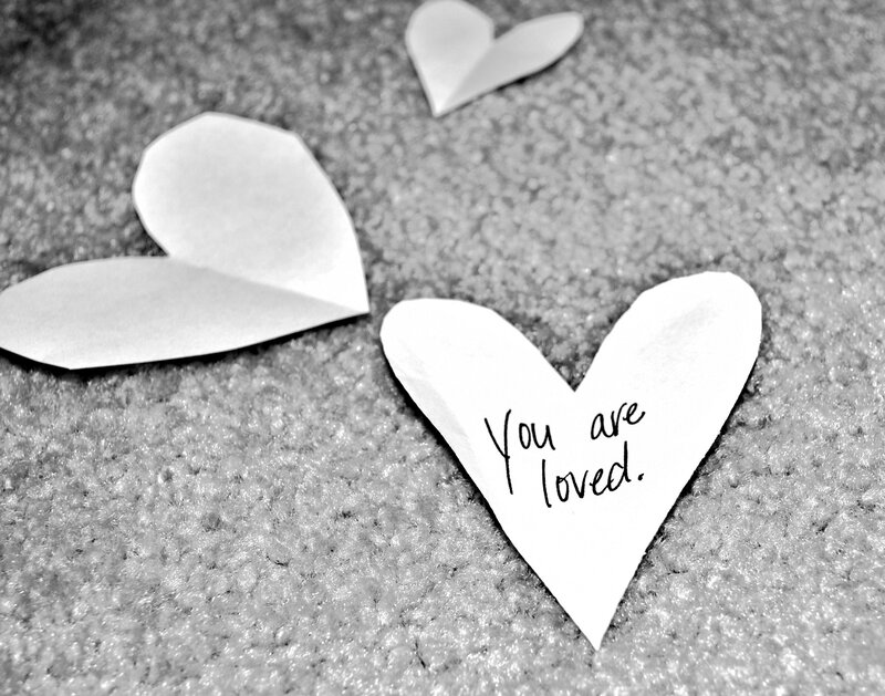 Paper Hearts on Carpet