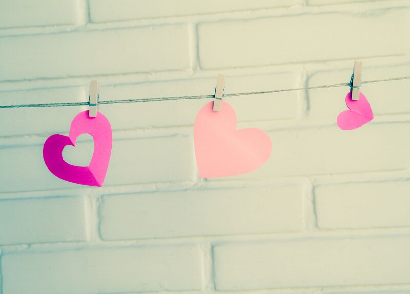 Paper Hearts on String
