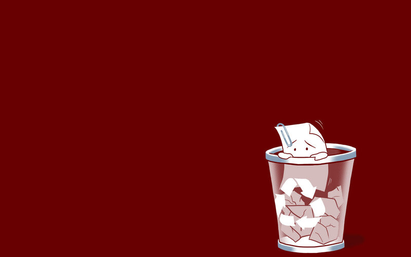 paper in trash can