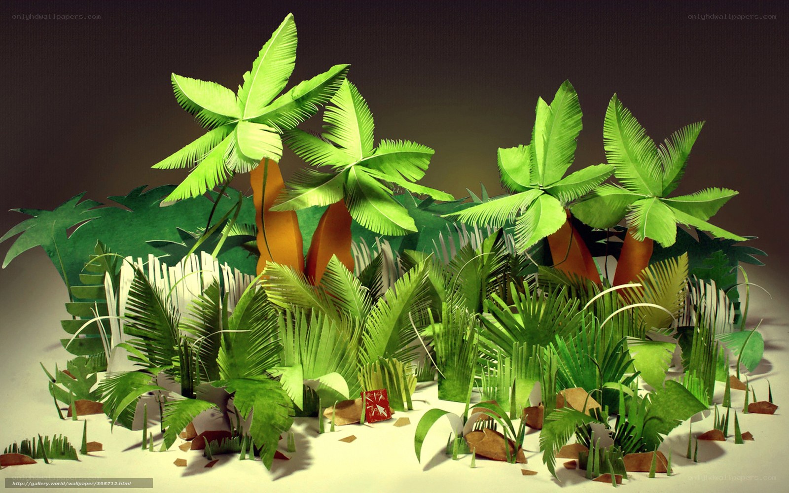 Paper jungle diorama