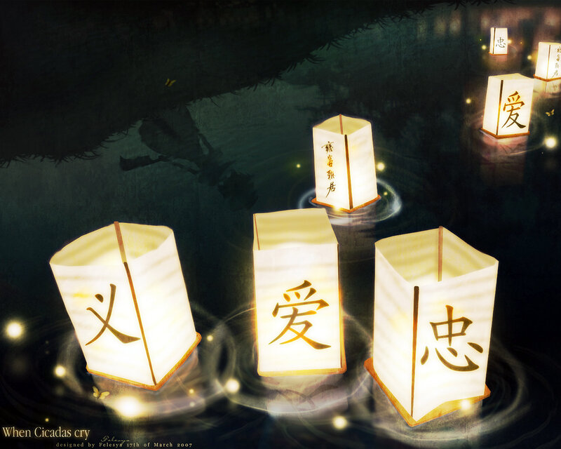 Paper Lanterns on Water — White, Serene, Night
