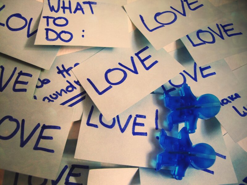 Paper Notes with Love Text