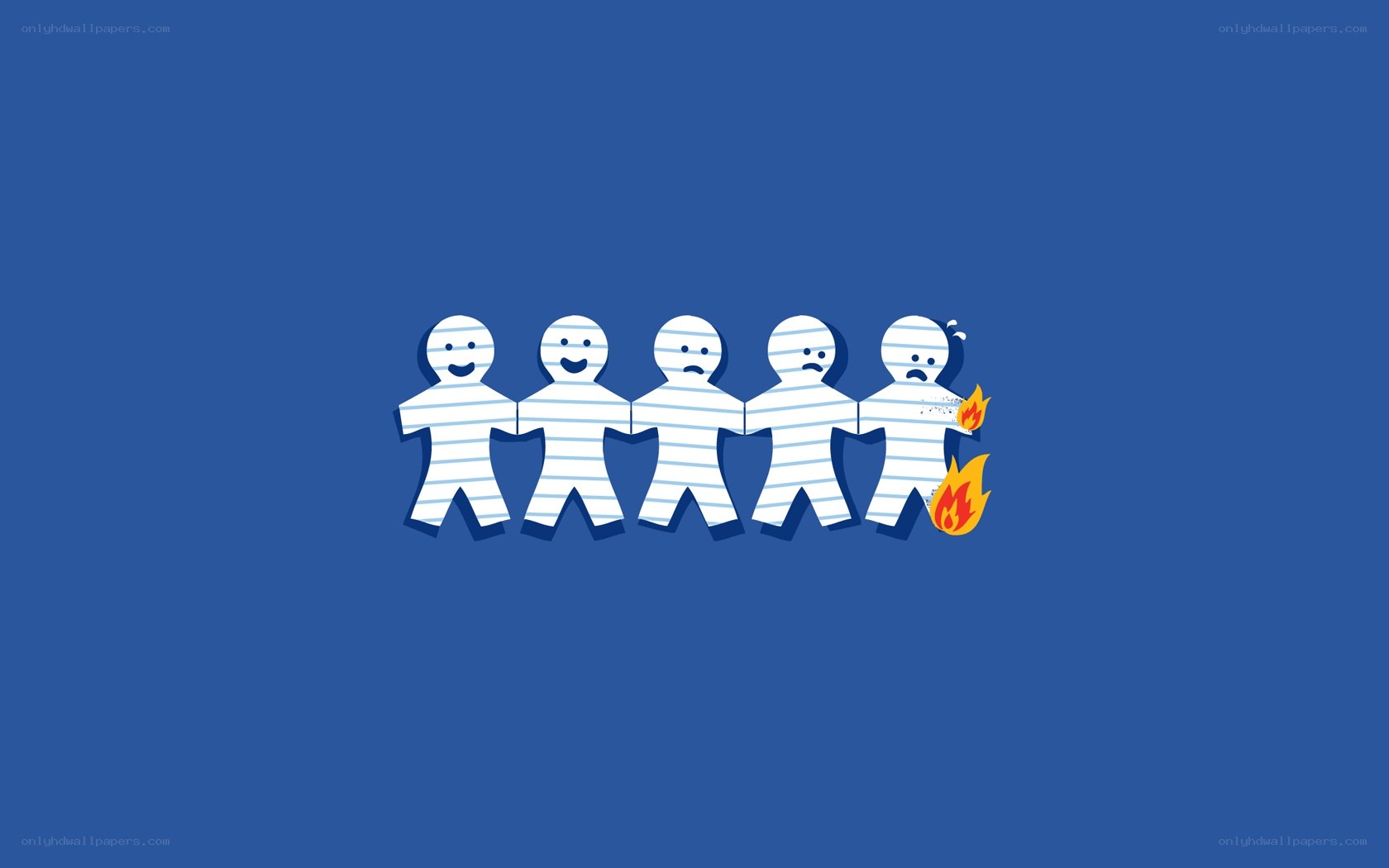 Paper people in a chain