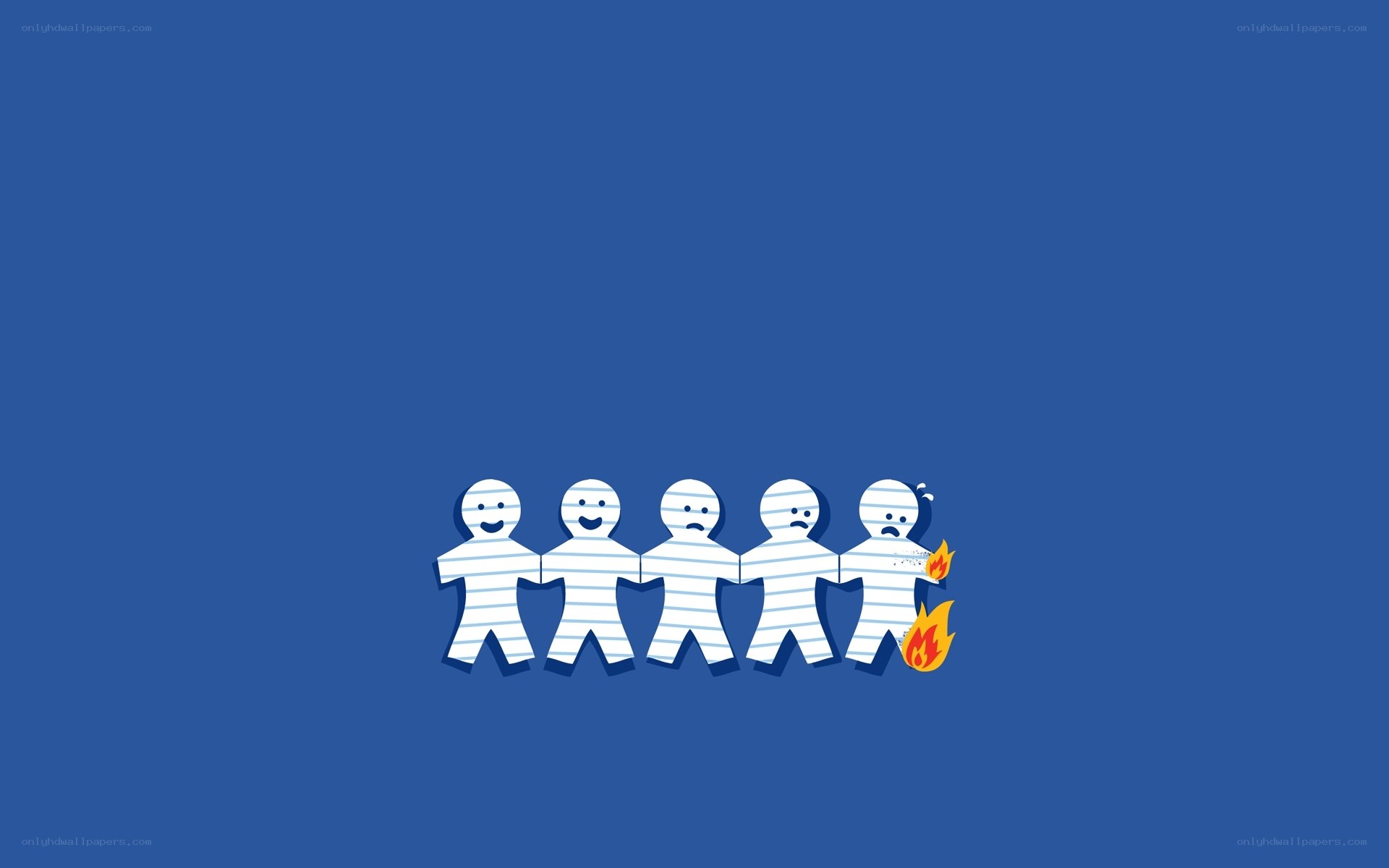Paper people in a chain