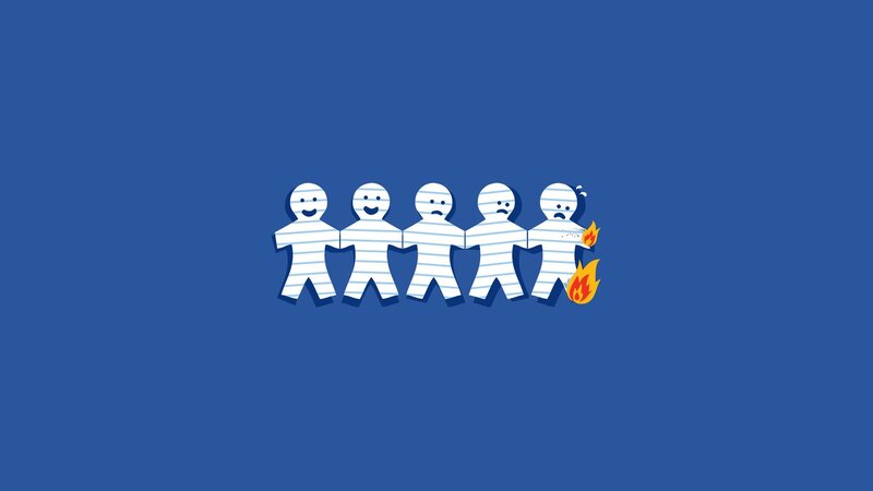 Paper people in a line