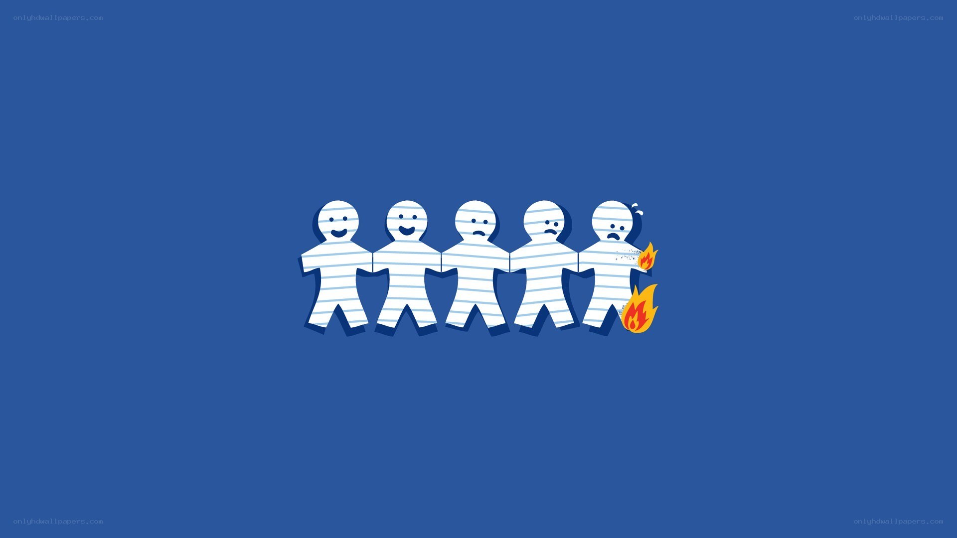 Paper people in a line